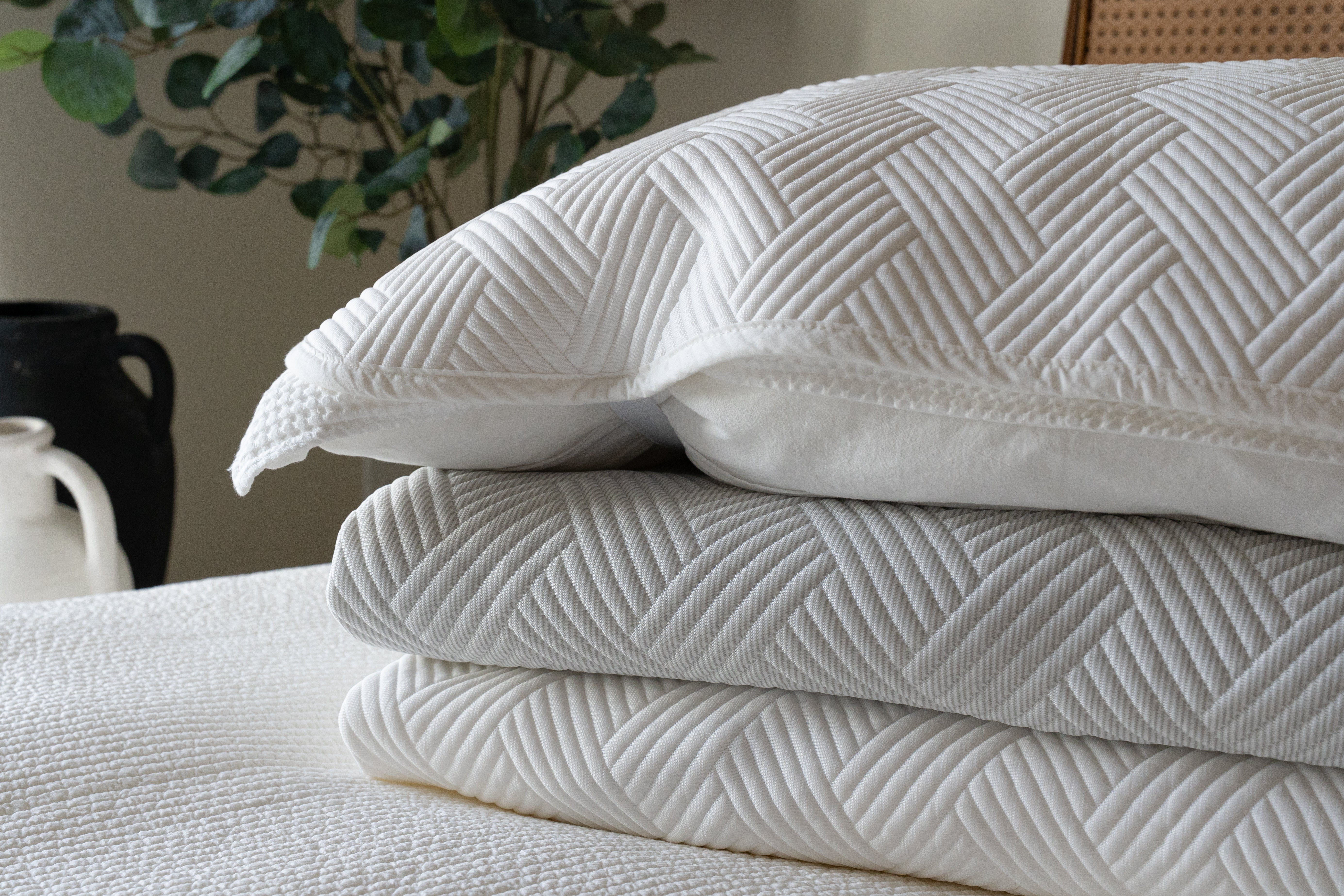 Fine Ridge Pillow Covers with Elastic Band  (Set of 2)